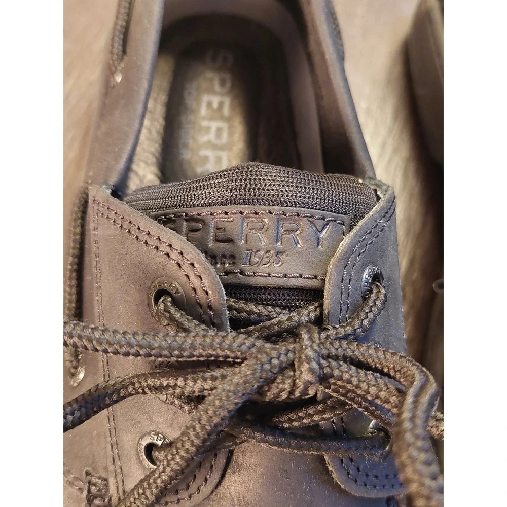 Sperry Men's Billfish 3-Eye Black Leather Boat Shoe STS24997 Size 12 NEW! $115